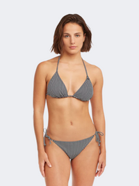 Oneill Essentials Capri Bondey Women Swim Bikini Set Black Micro Stripe