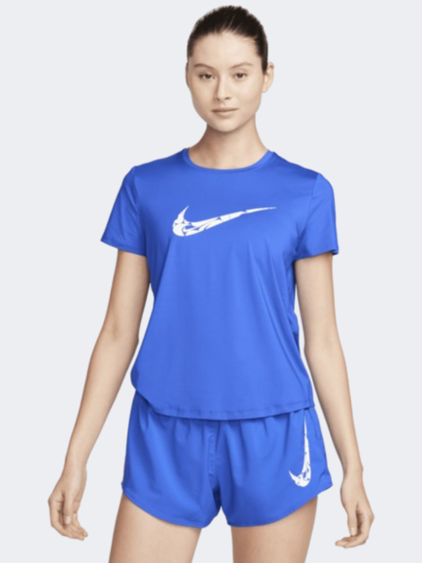 Nike One Swoosh Hbr Women Running T-Shirt Royal/White