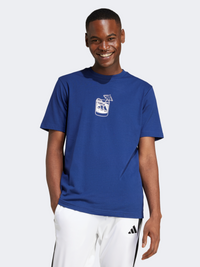 Adidas Lounge Drink Graphic Men Sportswear T-Shirt Dark Blue