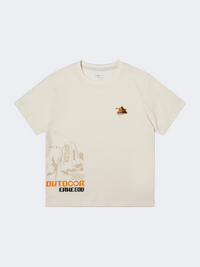 Erke Kids-Boys Lifestyle Round Neck Printed Regular Fit Refined White