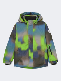Color Kids Aop Boys Skiing Jacket Green Gecko
