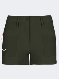 Salewa Puez Durastretch Women Hiking Short Green Dark Olive