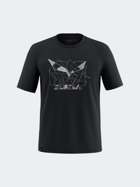 Salewa Eagle Geometric Men Hiking T-Shirt Black Out