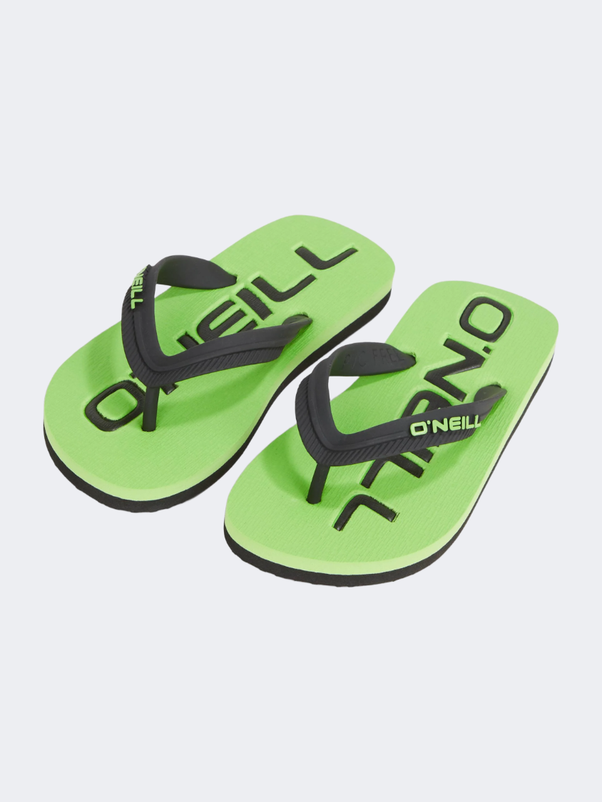 Oneill Profile Logo Boys Beach Slippers Green