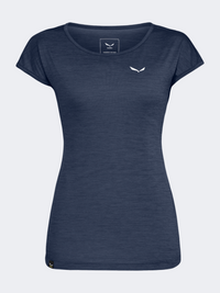 Salewa Puez Melange Dry Women Hiking T-Shirt Navy Blazer