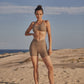 Wiskii V-Waist Vigorous Women Sportswear Short Almond Butter
