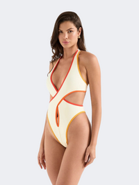 Oneone Marlen Cheeky Women Beach Monokini Sunset Dreams White