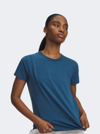 Under Armour Rival Core Women Lifestyle T-Shirt Wham Blue/White