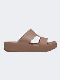 Crocs Getaway Platform H Strap Women Lifestyle Slide Latte