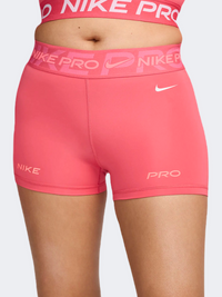 Nike Pro Mid Rise Women Training Short Pink/Hot Punch/White