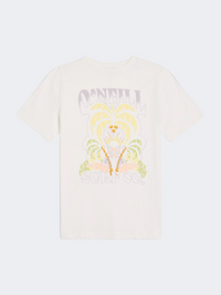 Oneill Front Graphic Girls Lifestyle T-Shirt Snow White