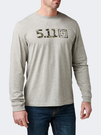 5-11 Camo Logo Men Tactical Long Sleeve Grey