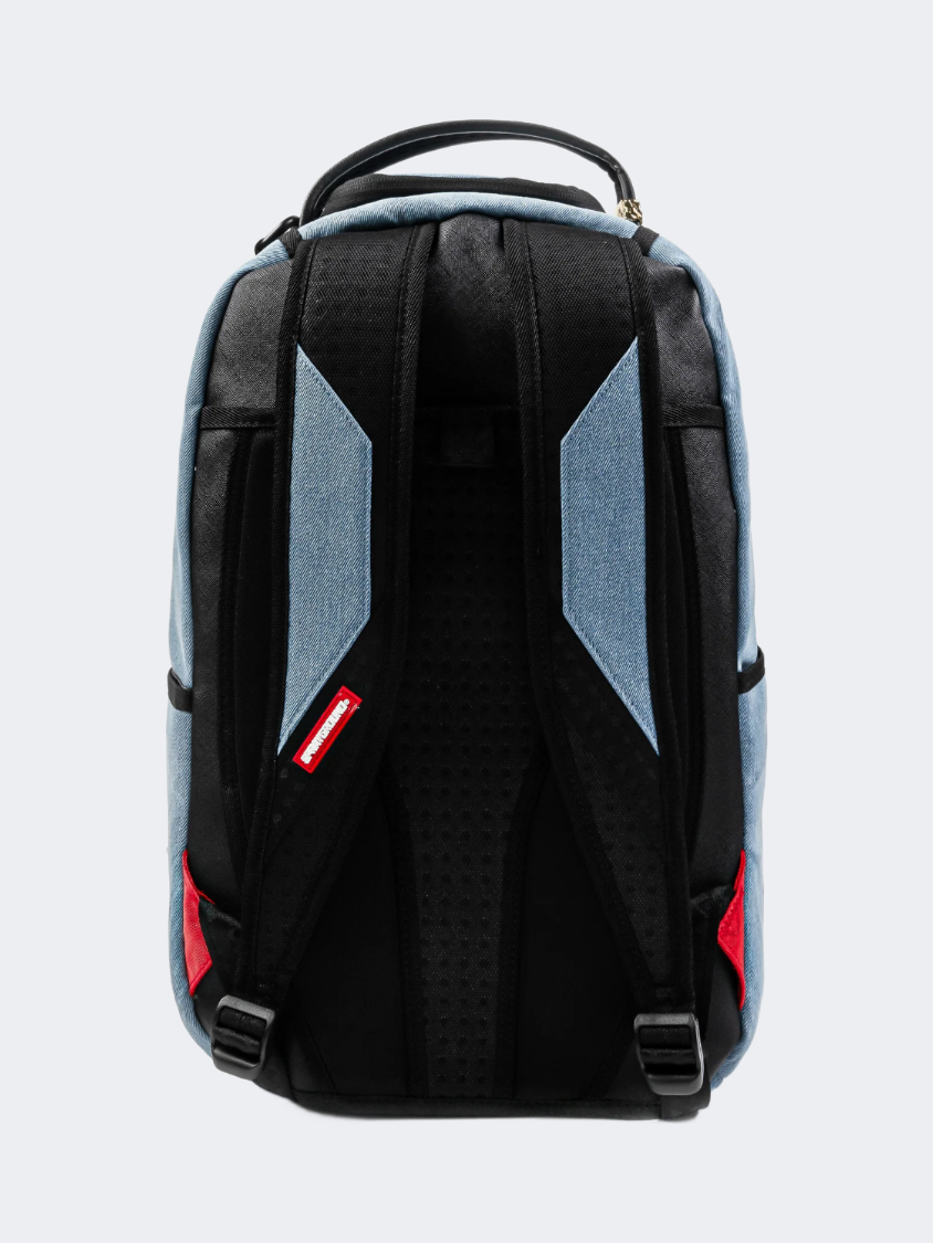 Spray Ground Denim Shark Bite Dlxsv Unisex  Lifestyle Backpack Blue/Brown