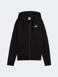 Puma Essentials Small Number 1 Logo Comfort Full Zip Women Lifestyle Hoody Black