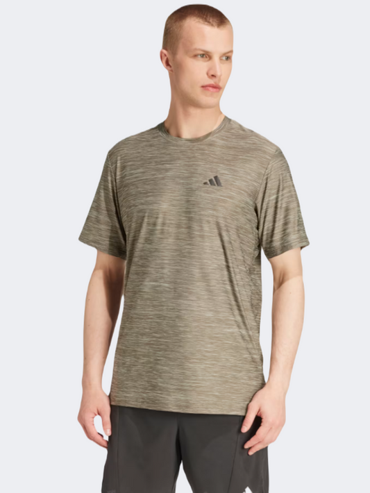 Adidas Essentials Stretch Men Training T-Shirt Shadow Olive/Black