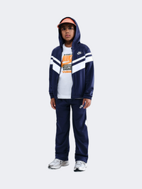 Nike Sportswear Dri-Fit Hooded Boys Lifestyle Tracksuit Navy/White