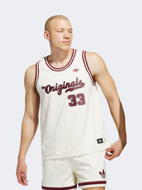 Adidas Jersey Unisex Basketball Tank Ivory/Red/Black