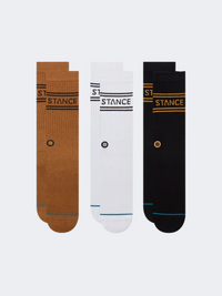 Stance Basic 3 Pk Crew Unisex Lifestyle Sock Gold