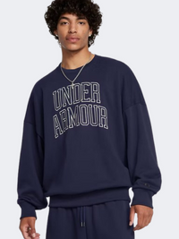Under Armour Icon Heavyweight Terry Oversized Men Lifestyle Sweatshirt Navy/Summit White