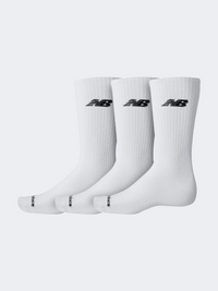 New Balance Crew 3 Pack Unisex Lifestyle Sock White