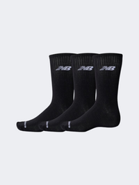 New Balance Crew 3 Pack Unisex Lifestyle Sock Black