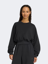 Adidas Soft Lux Loose Women Sportswear Sweatshirt Black