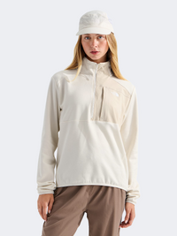 The North Face Performance Fleece 1/4 Zip Women Training Fleece White Dune/Desert