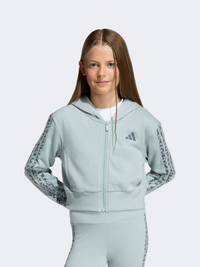 Adidas Seasonals Animal Full Zip Kids-Girls Sportswear Hoody Wonder Sage