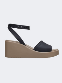 Crocs Brooklyn Ankle Strap Wedge Women Lifestyle Sandals Black/Mushroom