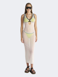 Blu4U Batik Women Beach Dress Off White