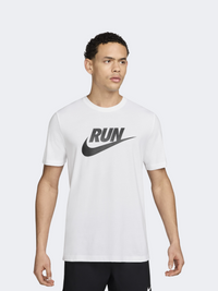 Nike Df Run Swoosh Men Running T-Shirt White/Black
