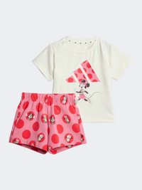 Adidas Disney Minnie Mouse Baby-Girls Sportswear Set Off White/Pink/Ruby