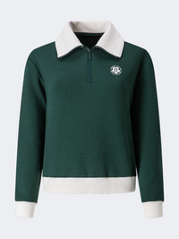 Erke Half Zip Women Lifestyle Sweatshirt Dark Green