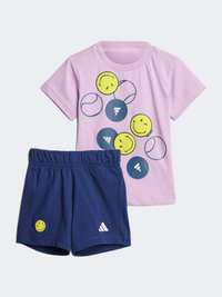 Adidas X Smileyworld Baby-Girls Sportswear Set Lilac/Blue