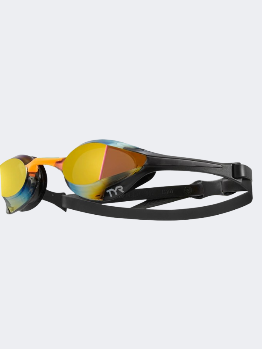 Tyr Tracer X Elite Mirror Unisex Swim Goggles Gold/Orange