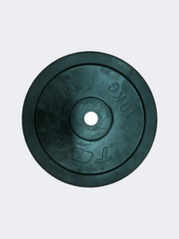 Fitness Factory Rubber Covered Plates W/O Ring 10Kg Weight Black