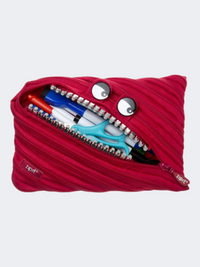 Zipit Grillz Jumbo Pouch Clip Strip Back To School Pencil Case Dark Red