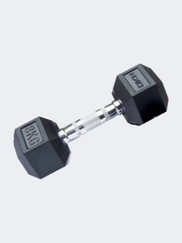 Irm-Fitness Factory Rubber Hex Dumbbell 8Kg Weights Black