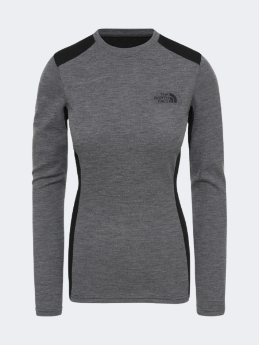The North Face Women Skiing Nf0A4Cb6-Gvd-1 W Easy L/S Crew Neck mdgyhr/bk