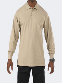 5-11 Brand Professional Men Tactical Polo Long Sleeve Khaki