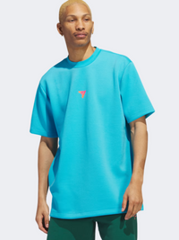 Adidas Trae Essential Men Basketball T-Shirt Signal Cyan