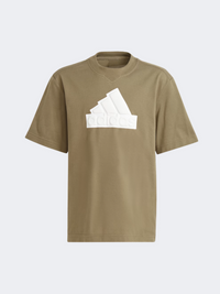 Adidas Future Icon Logo Kids-Boys Sportswear T-Shirt Olive Strata/White