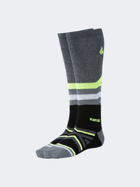 Oil And Gaz Sporty Unisex Skiing Sock Black/Grey/White/Yellow Fluo