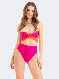 Pretty Me Pronoe Double Sided Women Beach Slip Orange/Fucsia