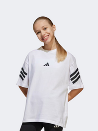 Adidas Future Icons 3 Stripes Kids Unisex Sportswear T-Shirt White/Black