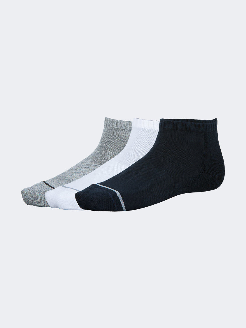 Oil And Gaz Soft 3 Pack Kids Lifestyle Socks Grey/White/Navy ...