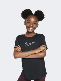 Nike One Fitted Girls Training T-Shirt Black