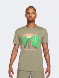 Nike Run Men Running T-Shirt Light Army