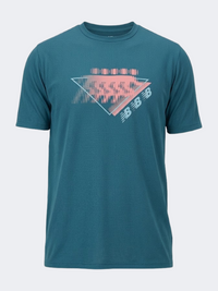New Balance Utility Fade Runner Men Performance T-Shirt Big Teal
