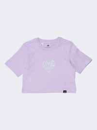 Adidas Girls Glam Loose Fit Tshirt Ice Lavender
